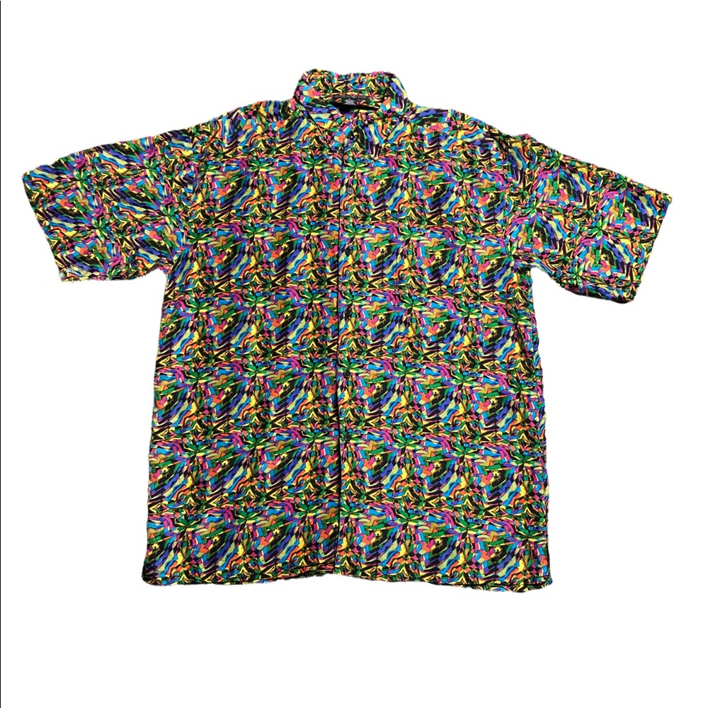 Vtg Grateful Dead Psychedelic Button Up Large T Shirt